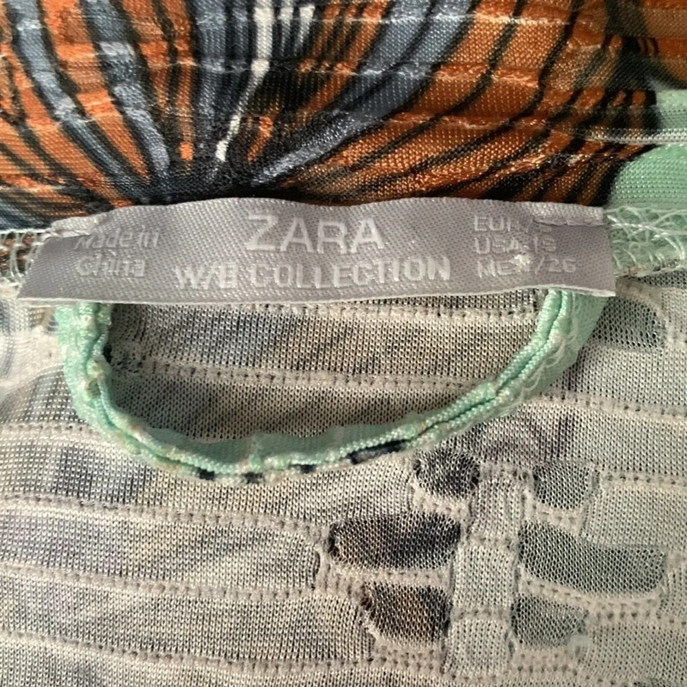 Zara Mint Green and Brown Butterfly Swim Coverup - Picture 6 of 7